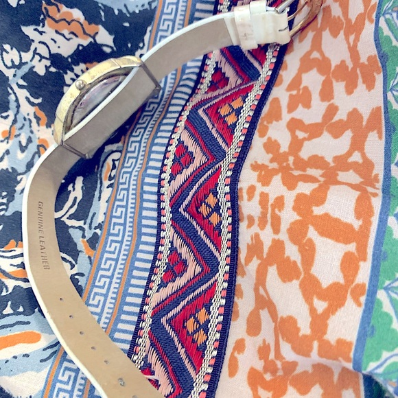 🆓w/💲🛍VTG *GOSSIP Quartz Round Face Ivory Watch+Classic Genuine Leather Band - Picture 6 of 14